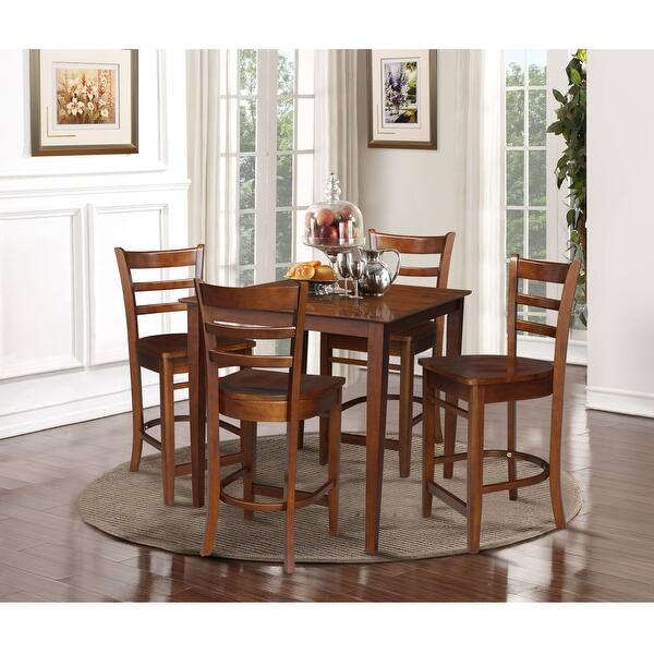 36" x 36" Counter Height Table with 4 Stools 5 Piece Set Bed Bath